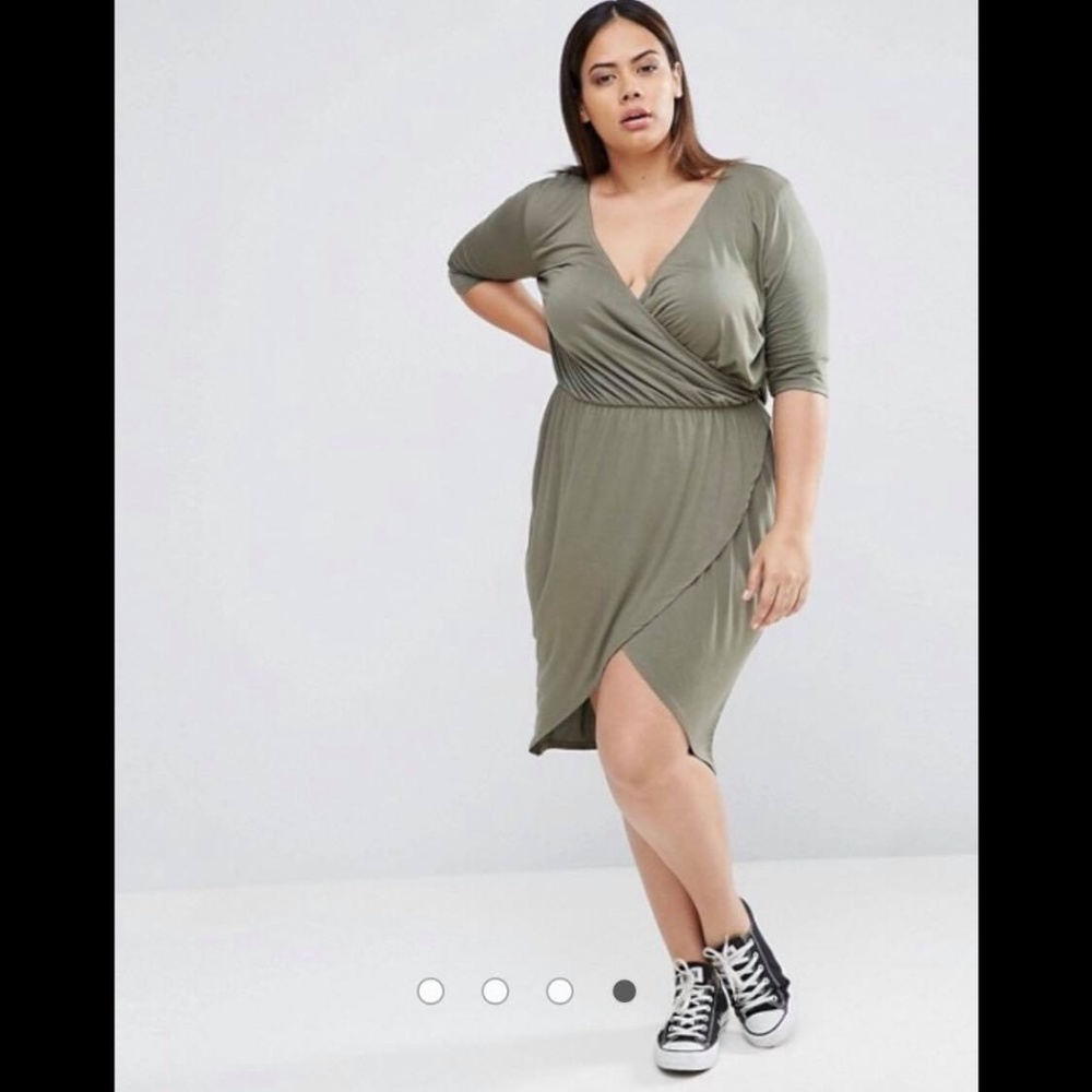 Pink Clove Plunge Front Wrap Dress